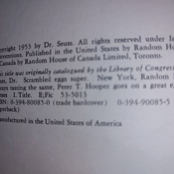 1953 Dr. Seuss Book: Scrambled Eggs Super! PC-AS IS - Picture 8 of 11